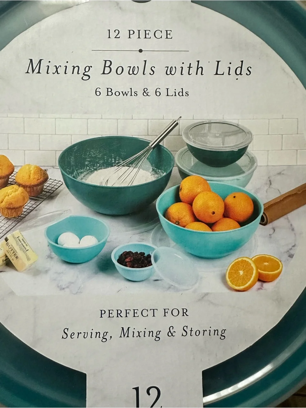 Core 12-Piece Mixing Bowls with Lids - Teal